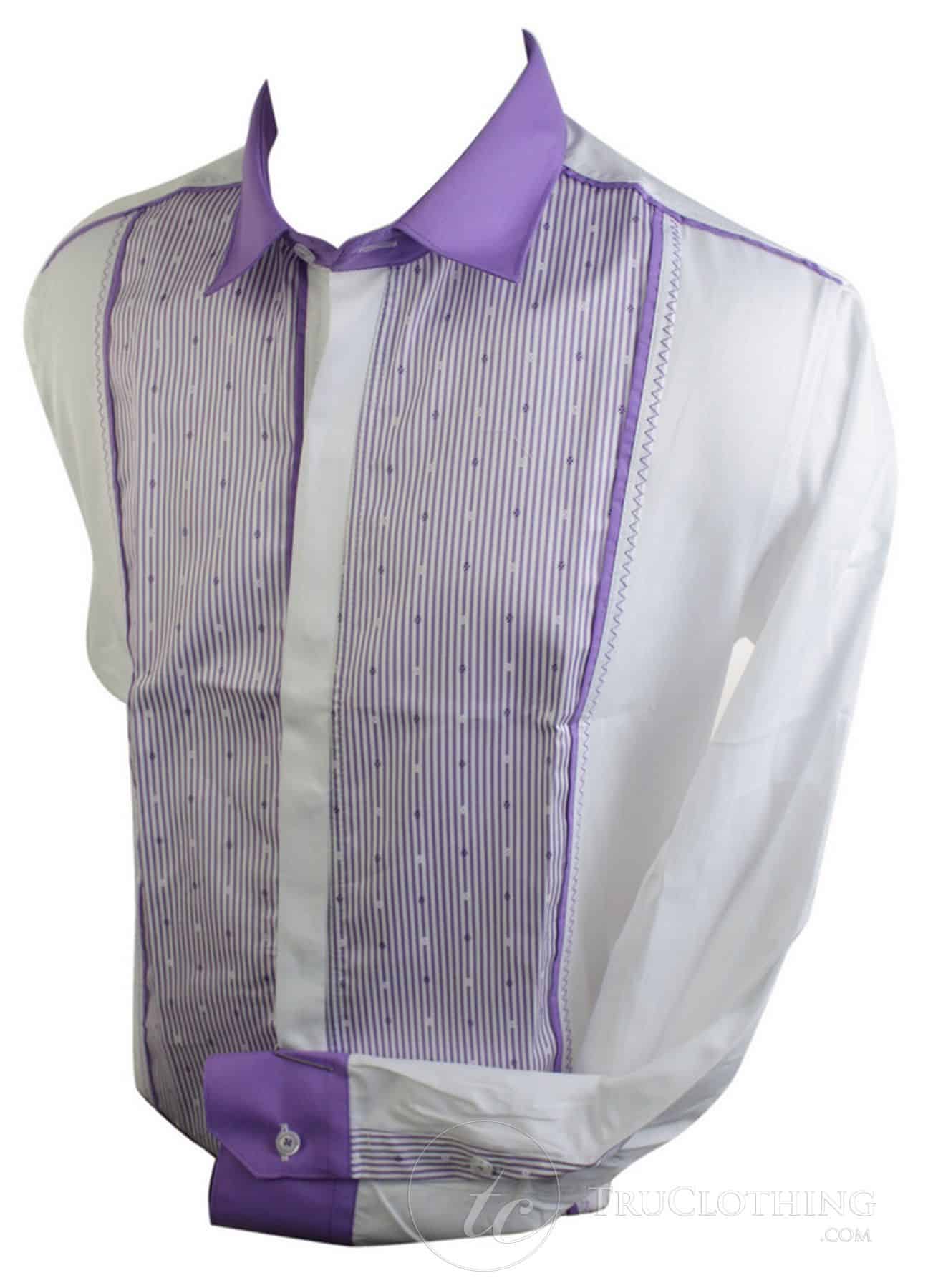 Purple and white store striped shirt mens