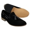 Mens Italian Slip On Driving Shoes Loafers Tassle Suede Leather Blue Black Brown