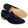 Mens Italian Slip On Driving Shoes Loafers Tassle Suede Leather Blue Black Brown