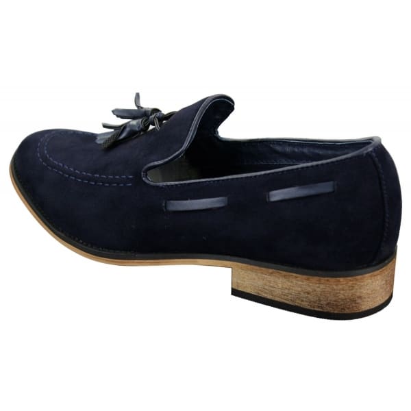 Herren Italienisch Slip On Driving Schuhe Loafers Tassle Wildleder Blau Schwarz Braun