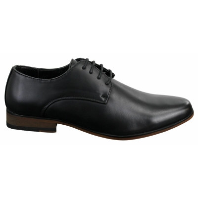 Mens Laced Plain Leather Lined Laced Smart Casual Formal Shoes Black ...