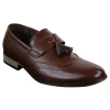 Mens Leather Slip On Tassle Brogues Driving Shoes Loafers Classic Vintage Retro