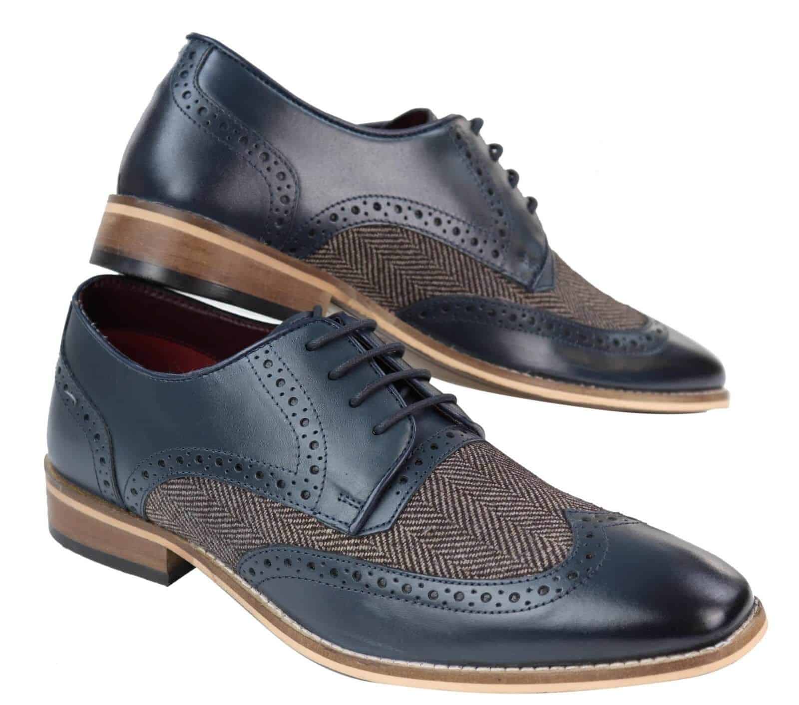 Mens Leather Tweed 1920s Gatsby Shoes: Buy Online Happy Gentleman ...