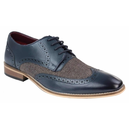 Mens Leather & Tweed 1920s Gatsby Shoes: Buy Online - Happy Gentleman