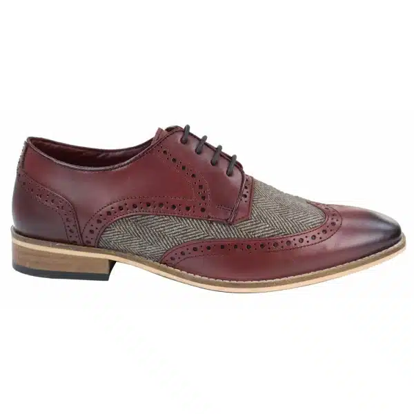 Mens Leather & Tweed 1920s Gatsby Shoes