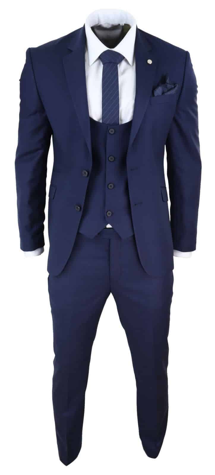 Mens Navy 3 Piece Wedding Suit: Buy Online - Happy Gentleman