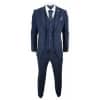 Mens Navy-Blue Peaky Blinders Wool Suit