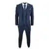 Mens Navy-Blue Peaky Blinders Wool Suit