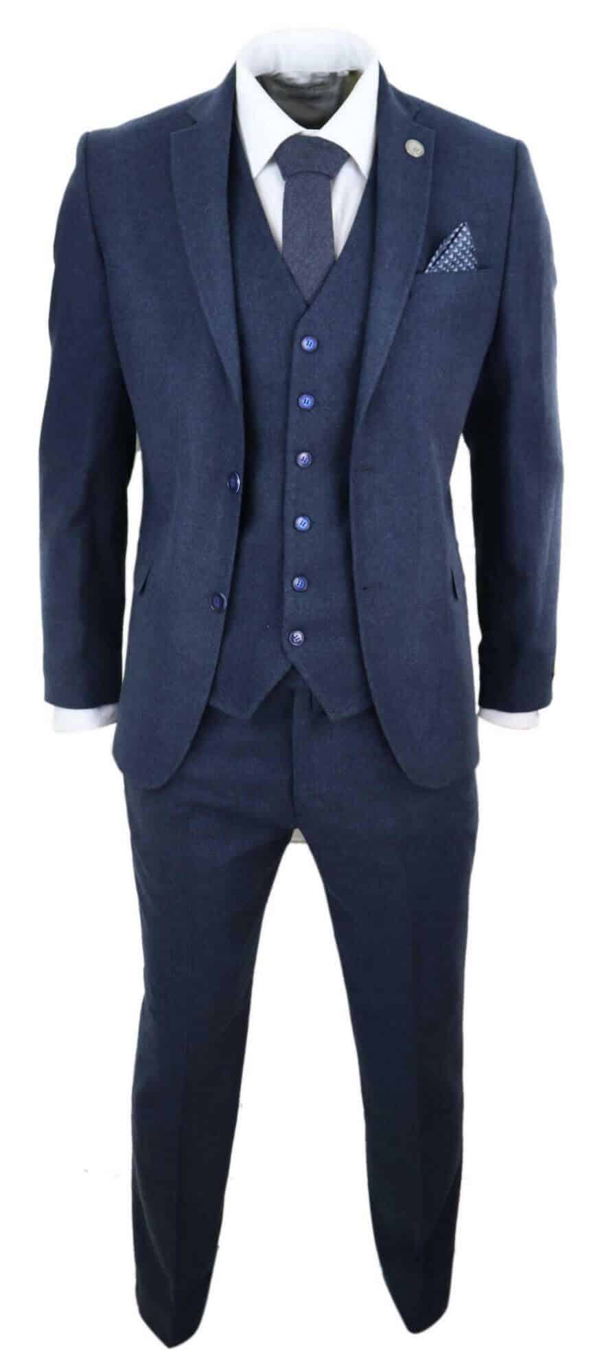 mens navy blue peaky blinders wool suit 1 1