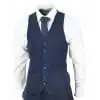 Mens Navy-Blue Peaky Blinders Wool Suit