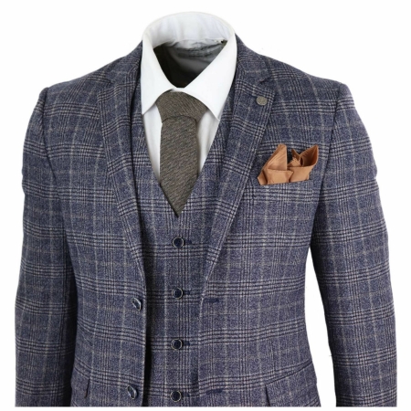 Mens Navy-Grey 3 Piece Suit - Paul Andrews Lloyd: Buy Online - Happy ...