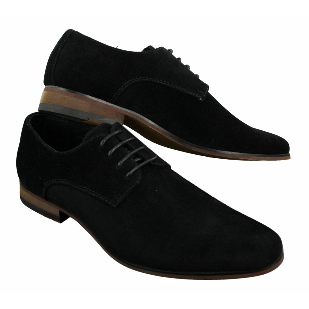 Mens Nubuck Suede Laced Smart Casual Shoes Navy Blue Brown Black Buy Online Happy Gentleman 7387