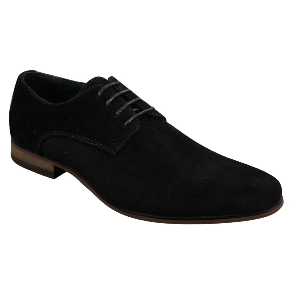 Mens Nubuck Suede Laced Smart Casual Shoes Navy Blue Brown Black Buy Online Happy Gentleman 9477