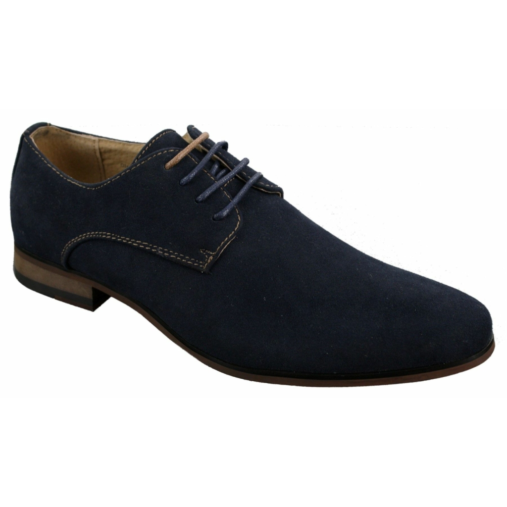 Mens Nubuck Suede Laced Smart Casual Shoes Navy Blue Brown Black: Buy ...
