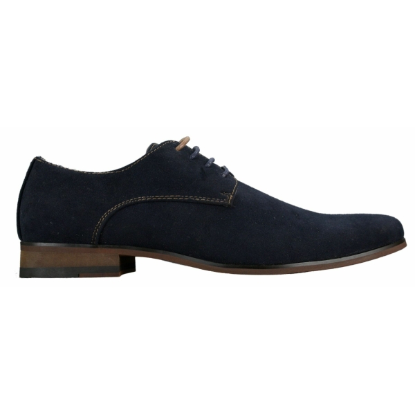 Mens Nubuck Suede Laced Smart Casual Shoes Navy Blue Brown Black