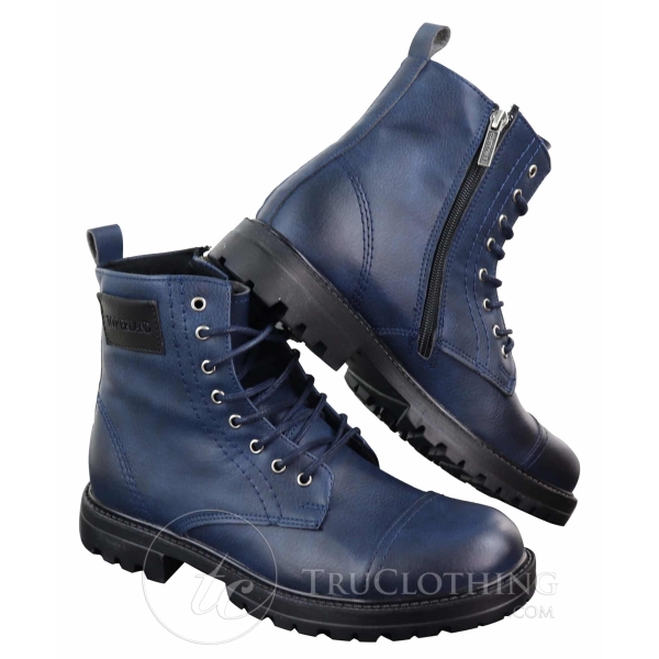Mens PU Leather Zipped Ankle Boots