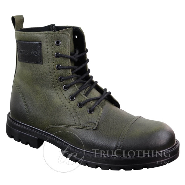 Mens PU Leather Zipped Ankle Boots