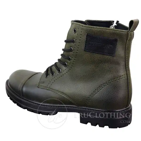 Mens PU Leather Zipped Ankle Boots