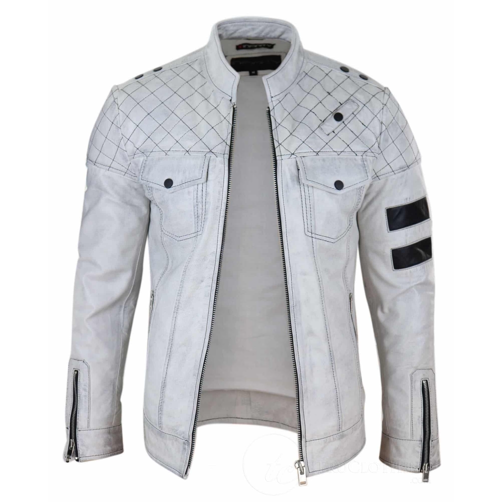 vintage leather racing jacket