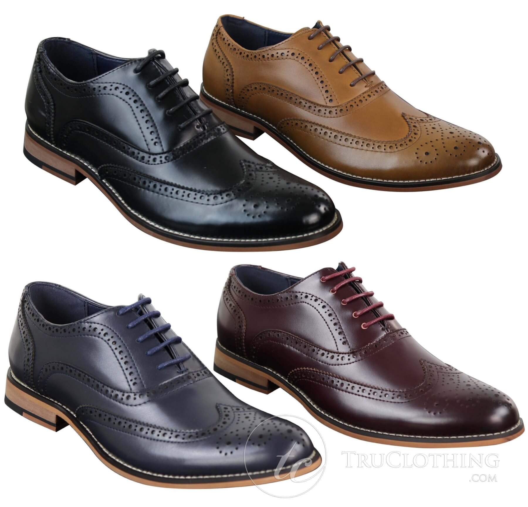 Mens Real Leather Laced Gatsby Brouges Smart Designer Retro Vintage Shoes:  Buy Online - Happy Gentleman United States