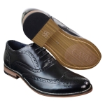 Mens Real Leather Laced Gatsby Brouges Smart Designer Retro Vintage Shoes - 9-UK, Black