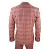 Mens Red 3 Piece Tweed Check Suit