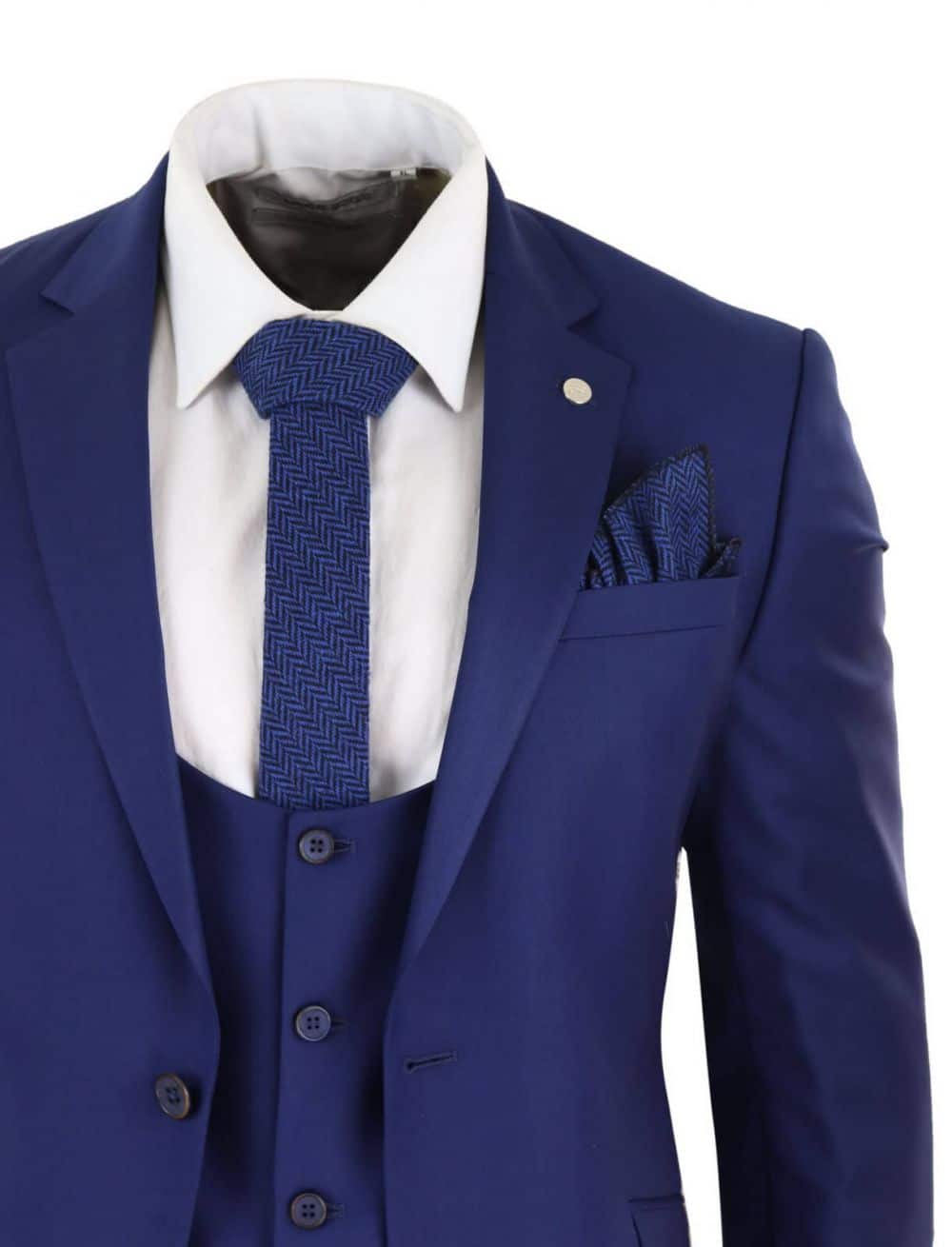 Mens Royal Blue 3 Piece Wedding Suit: Buy Online - Happy Gentleman