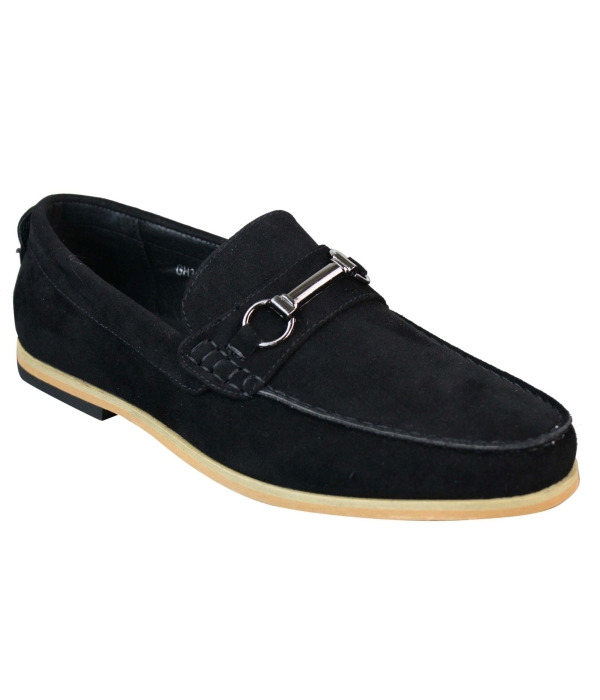 Mens Slip On Buckle Horsebit Driving Shoes Loafers Retro Smart Casual Suede