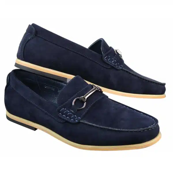 Mens Slip On Buckle Horsebit Driving Shoes Loafers Retro Smart Casual Suede