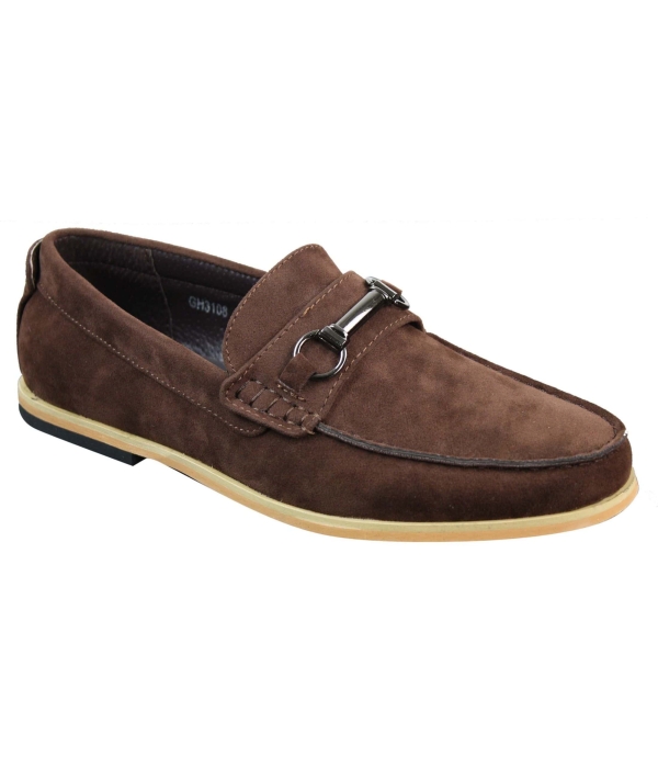 Mens Slip On Buckle Horsebit Driving Shoes Loafers Retro Smart Casual Suede