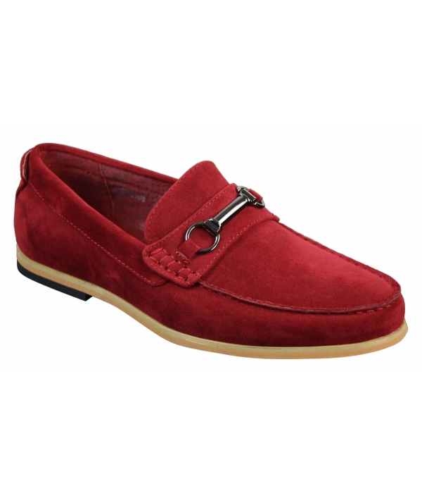 Mens Slip On Buckle Horsebit Driving Shoes Loafers Retro Smart Casual Suede