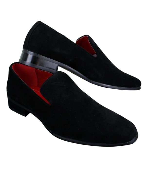 Mens Slip On Suede Driving Loafers Shoes Leather Smart Casual Red Blue Black