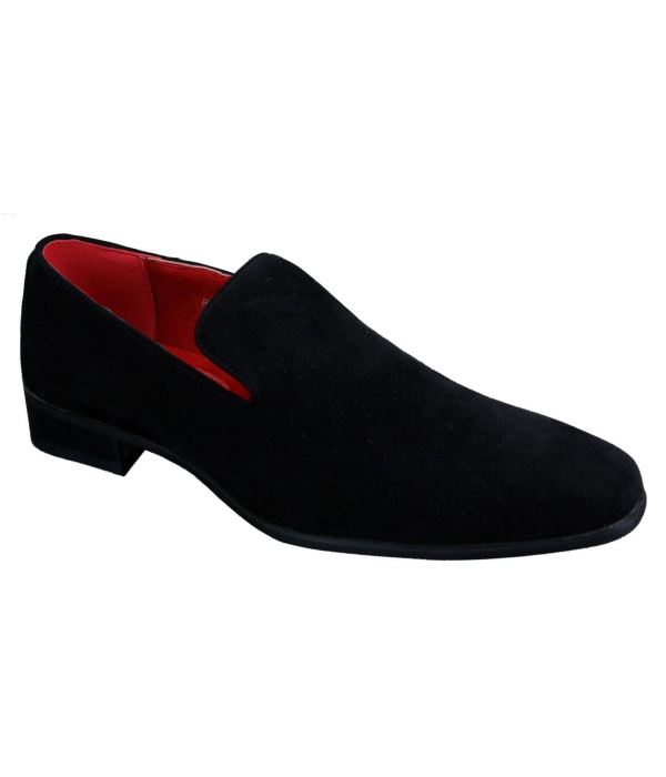 Mens Slip On Suede Driving Loafers Shoes Leather Smart Casual Red Blue Black