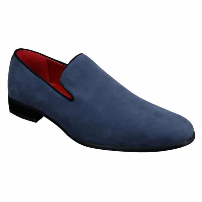 Mens Slip On Suede Driving Loafers Shoes Leather Smart Casual Red Blue ...