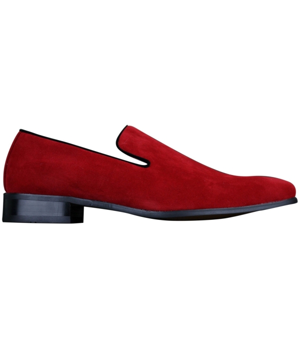 Mens Slip On Suede Driving Loafers Shoes Leather Smart Casual Red Blue Black