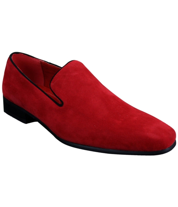 Mens Slip On Suede Driving Loafers Shoes Leather Smart Casual Red Blue Black