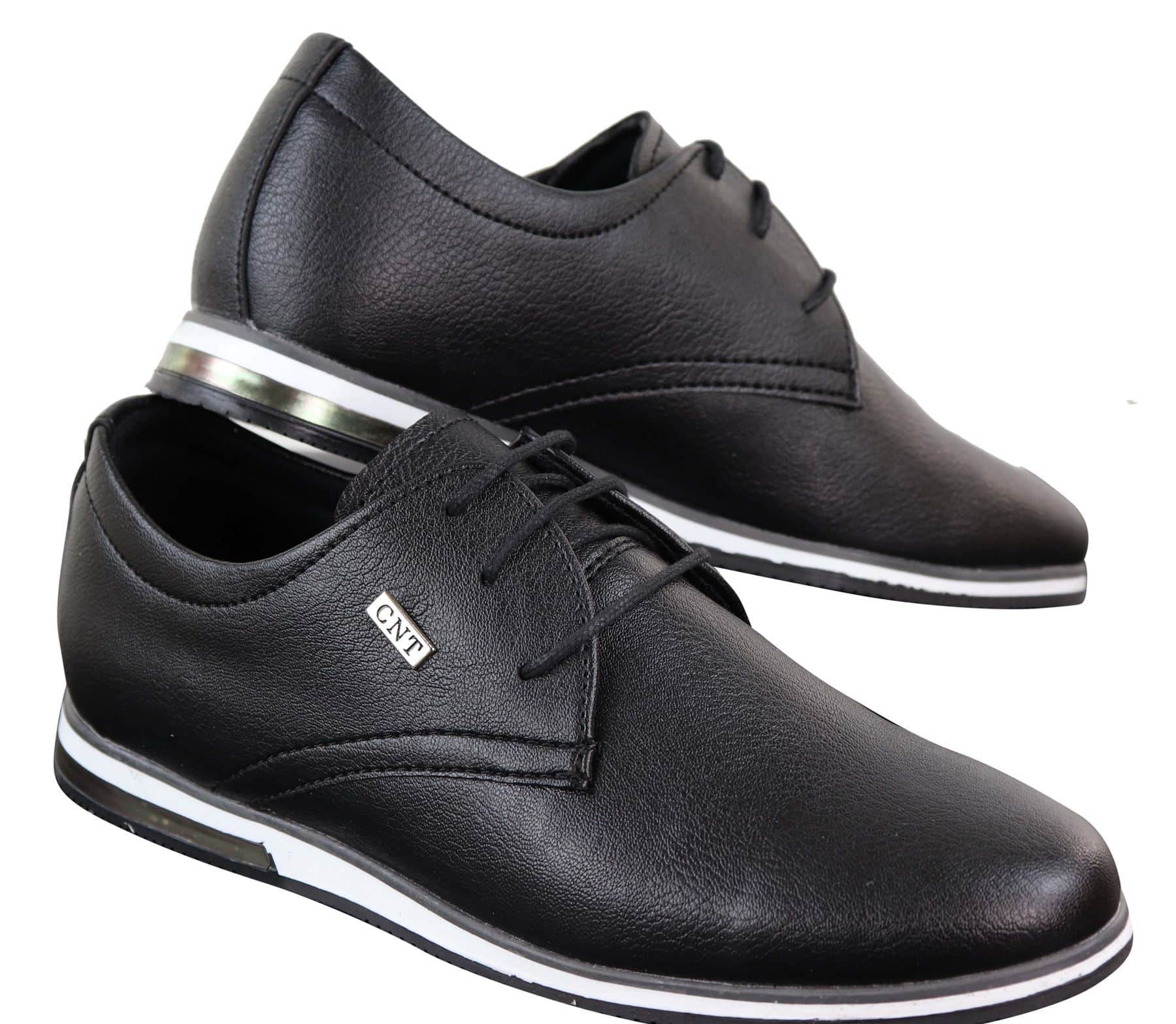 Mens Smart Casual Laced Shoes Black White 10 1 