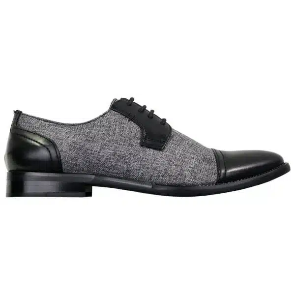 Mens Smart Casual Laced Tweed & Leather Laced Shoes Vintage Retro