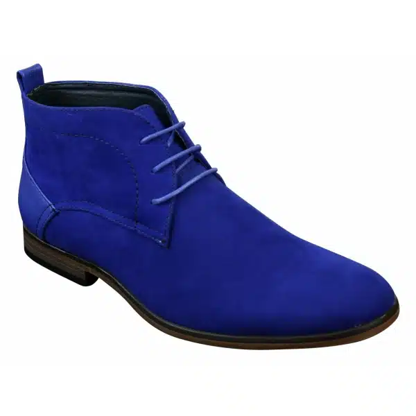 Mens Suede Desert Ankle Red Grey Brown Blue Boots Shoes Smart Casual Leather Laced