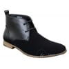 Mens Suede Leather Black Laced Chelsea Dealer Ankle Boots Smart Casual Formal