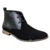 Mens Suede Leather Black Laced Chelsea Dealer Ankle Boots Smart Casual Formal