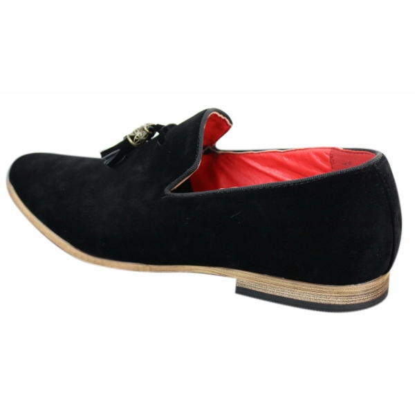 Mens Suede Leather PU Slip On Driving Shoes Loafers Tassel Red Grey Blue Brown Black