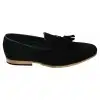 Mens Suede Loafers Driving Shoes Slip On Tassle Design Leather Line Black Comfort
