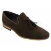 Mens Suede Loafers Driving Shoes Slip On Tassle Design Leather Line Black Comfort