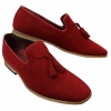 Mens Suede Loafers Driving Shoes Slip On Tassle Design Leather Line Black Comfort