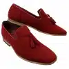 Mens Suede Loafers Driving Shoes Slip On Tassle Design Leather Line Black Comfort