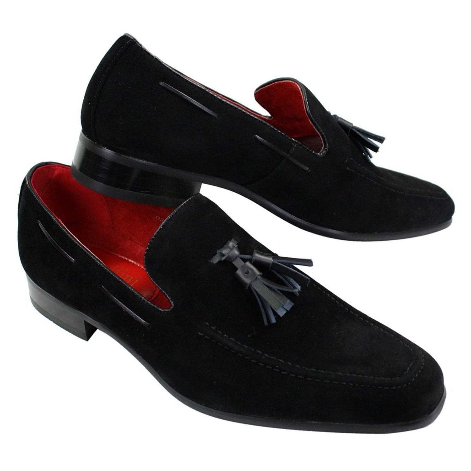Mens Suede Loafers Driving Shoes Slip On Tassle Design Leather Smart ...