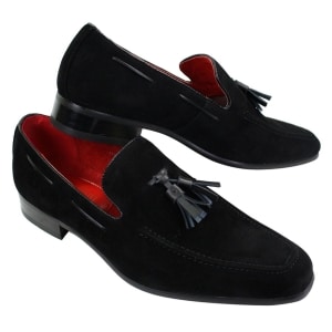 Mens Suede Loafers Driving Shoes Slip On Tassle Design Leather Smart ...