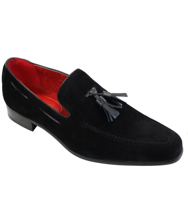 Mens Suede Loafers Driving Shoes Slip On Tassle Design Leather Smart Casual