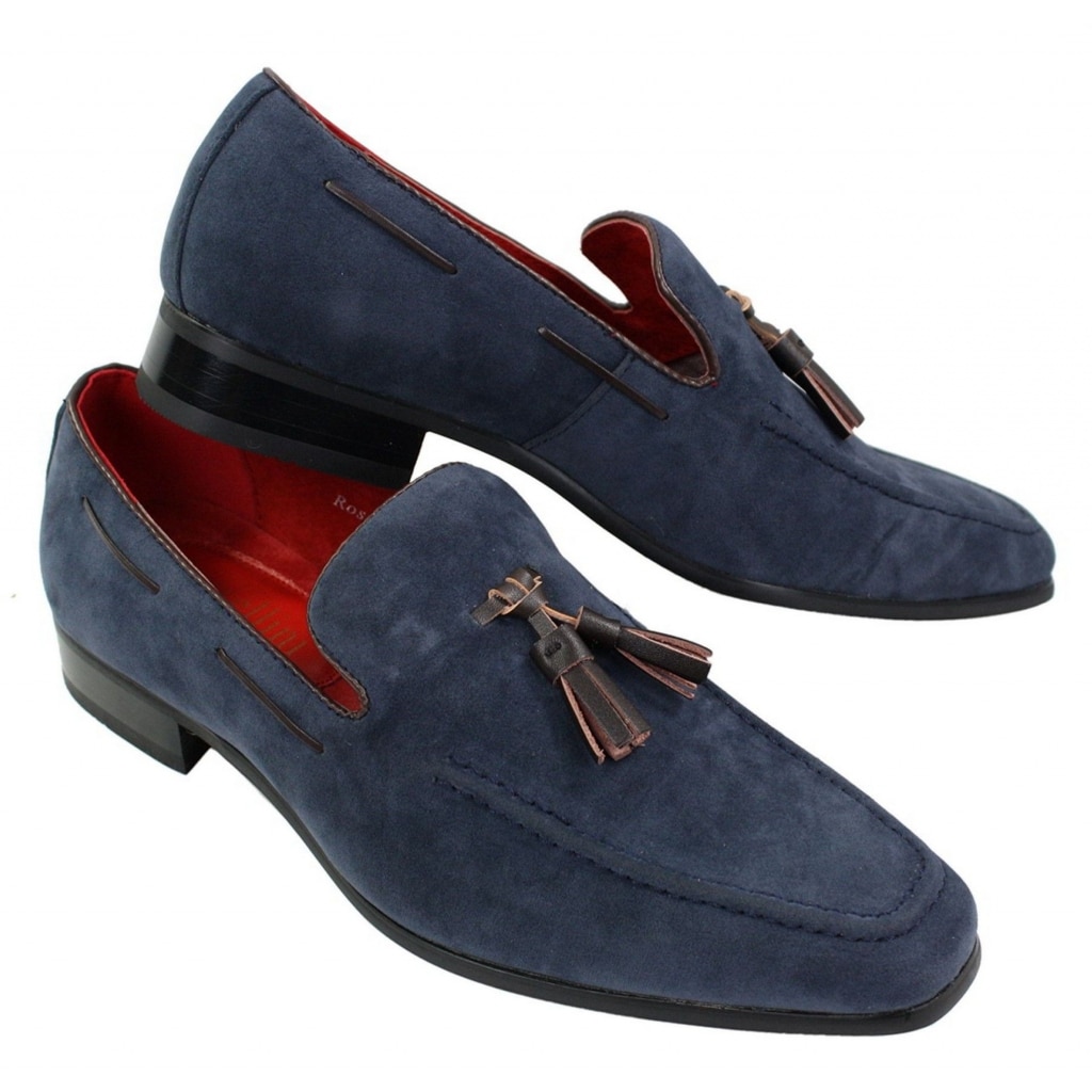Mens Suede Loafers Driving Shoes Slip On Tassle Design Leather Smart Casual Buy Online Happy 7842